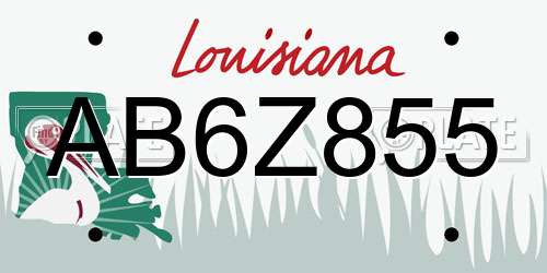 AB6Z855 Louisiana License Plate