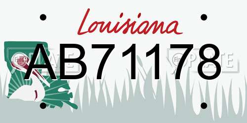 AB71178 Louisiana License Plate