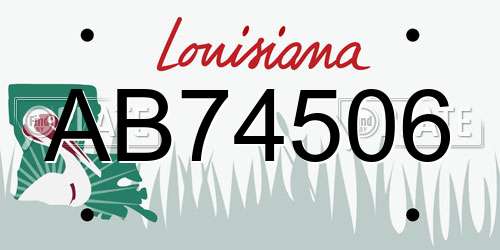 AB74506 Louisiana License Plate