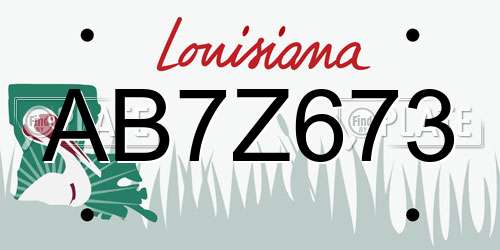 AB7Z673 Louisiana License Plate
