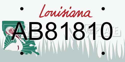 AB81810 Louisiana License Plate