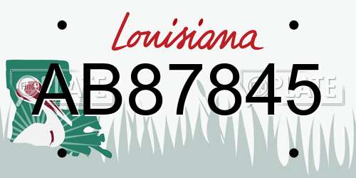 AB87845 Louisiana License Plate