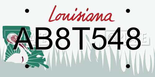 AB8T548 Louisiana License Plate