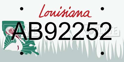 AB92252 Louisiana License Plate