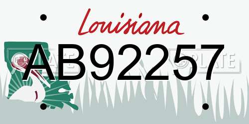 AB92257 Louisiana License Plate
