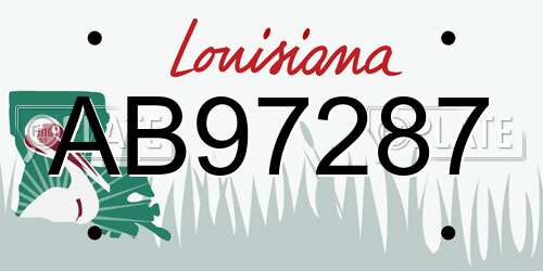 AB97287 Louisiana License Plate