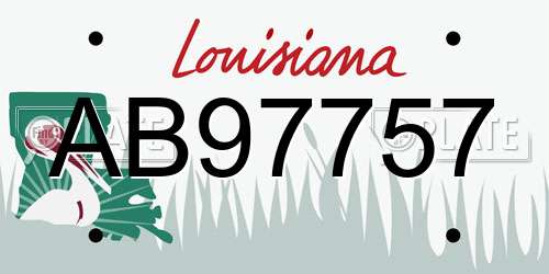 AB97757 Louisiana License Plate