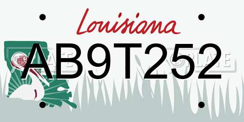AB9T252 Louisiana License Plate