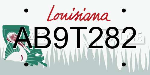 AB9T282 Louisiana License Plate