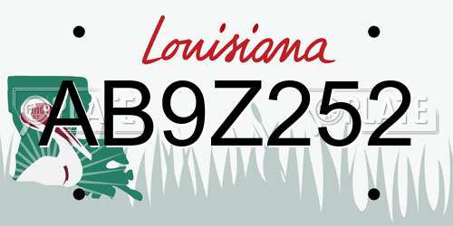 AB9Z252 Louisiana License Plate