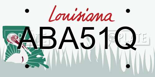ABA51Q Louisiana License Plate
