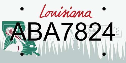 ABA7824 Louisiana License Plate