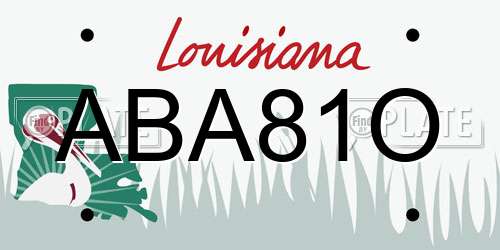 ABA81O Louisiana License Plate