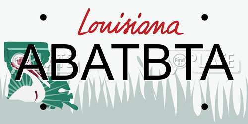 ABATBTA Louisiana License Plate