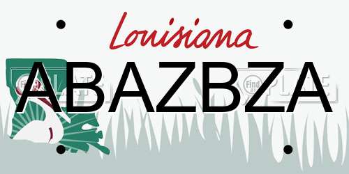 ABAZBZA Louisiana License Plate