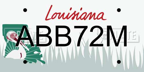 ABB72M Louisiana License Plate