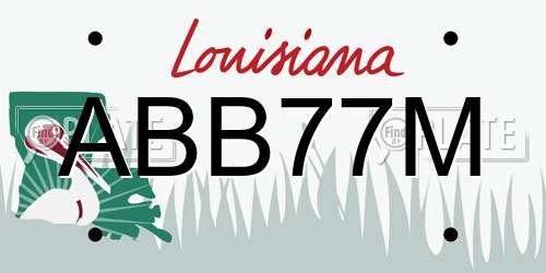 ABB77M Louisiana License Plate