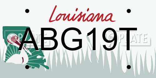 ABG19T Louisiana License Plate
