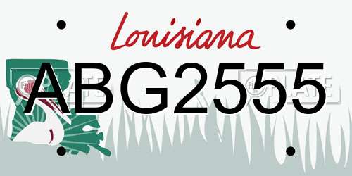 ABG2555 Louisiana License Plate
