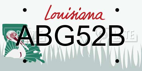 ABG52B Louisiana License Plate