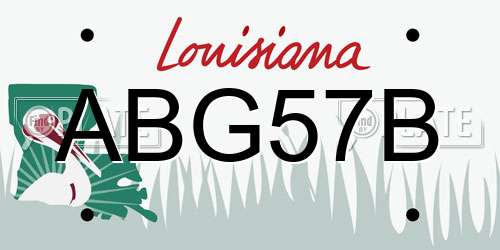 ABG57B Louisiana License Plate