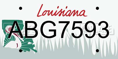 ABG7593 Louisiana License Plate