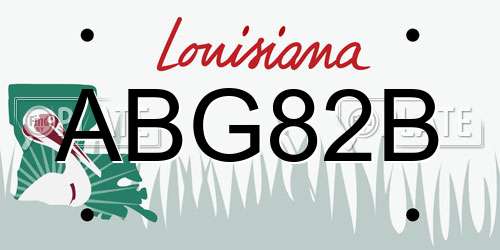 ABG82B Louisiana License Plate