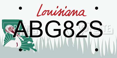 ABG82S Louisiana License Plate