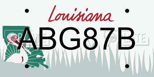 ABG87B Louisiana License Plate