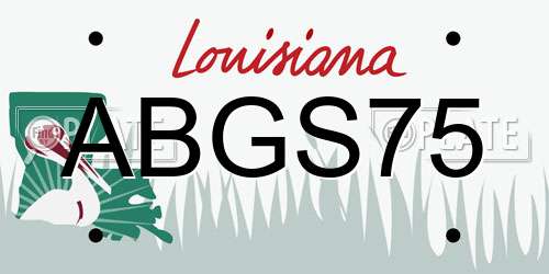 ABGS75 Louisiana License Plate