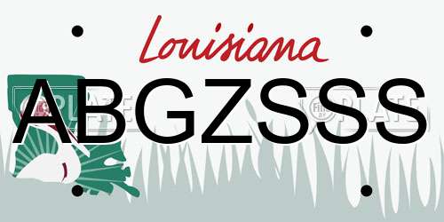 ABGZSSS Louisiana License Plate