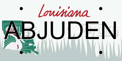 ABJUDEN Louisiana License Plate