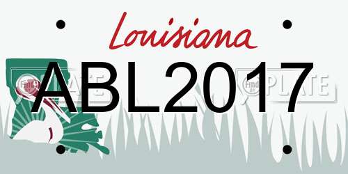 ABL2017 Louisiana License Plate