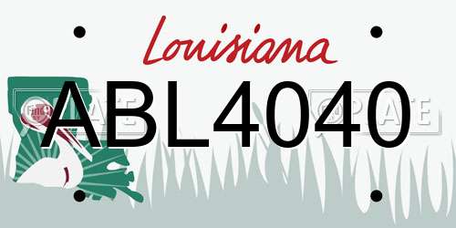ABL4040 Louisiana License Plate