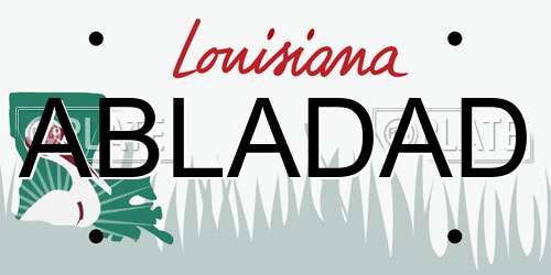 ABLADAD Louisiana License Plate