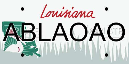 ABLAOAO Louisiana License Plate