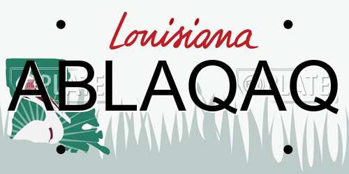 ABLAQAQ Louisiana License Plate