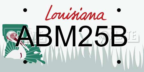 ABM25B Louisiana License Plate