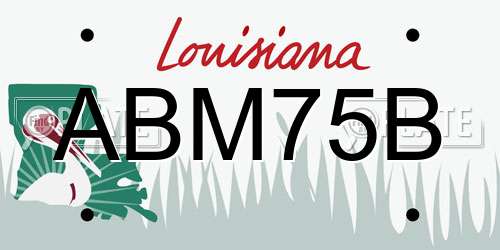 ABM75B Louisiana License Plate