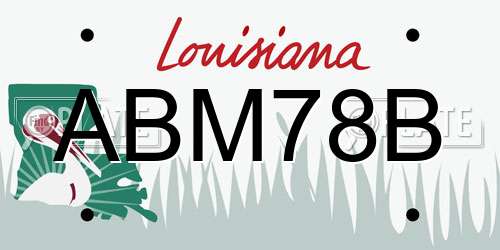 ABM78B Louisiana License Plate