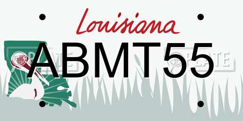 ABMT55 Louisiana License Plate
