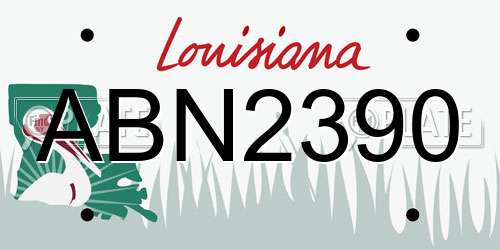 ABN2390 Louisiana License Plate