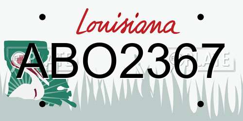ABO2367 Louisiana License Plate