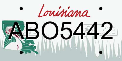 ABO5442 Louisiana License Plate