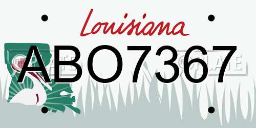 ABO7367 Louisiana License Plate