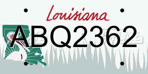 ABQ2362 Louisiana License Plate
