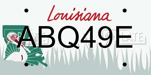 ABQ49E Louisiana License Plate