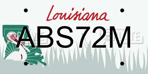 ABS72M Louisiana License Plate