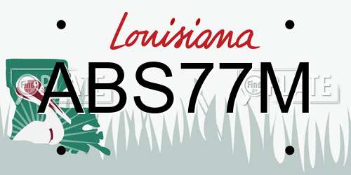 ABS77M Louisiana License Plate