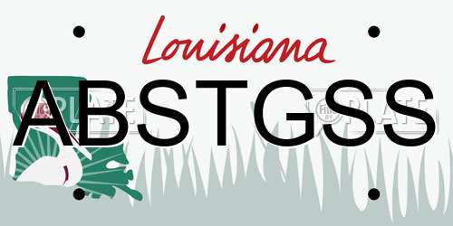 ABSTGSS Louisiana License Plate
